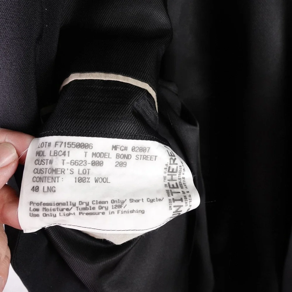 Burberry London Mens‎ Bond Street 100% Wool 3-Button Blazer Black 40 Long